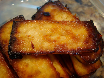 Mango Ginger Maple Tofu with browned edges