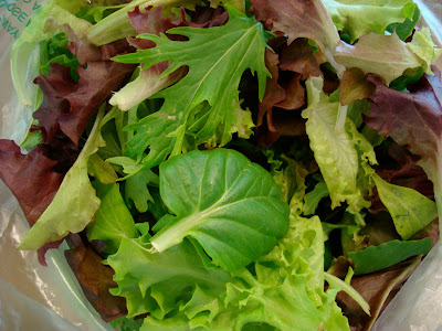 Mixed greens in bag