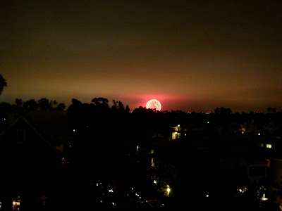 Large firework going off in the distance