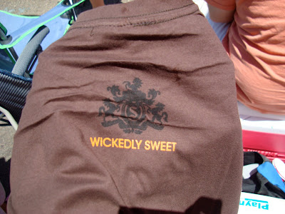 Back of T-shirt saying Wickedly Sweet