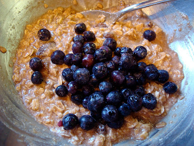 Frozen blueberries added to batter