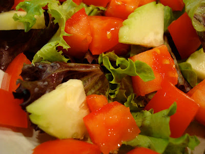 Salad with stevia leaves