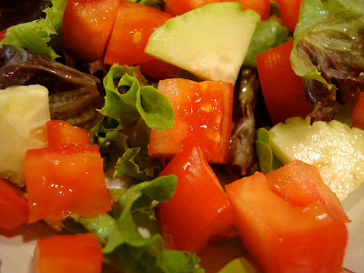 Salad with stevia leaves and Vegan Slaw Dressing