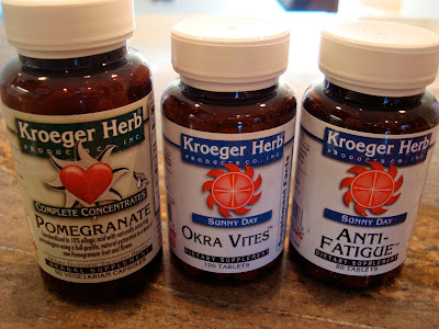 Bottles of Kroeger Herb supplements 