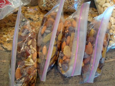 Overhead closed bag of Homemade Trail Mix