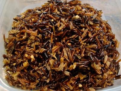 Wild rice in clear container 