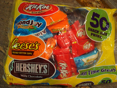 Large bag of mixed candy bars