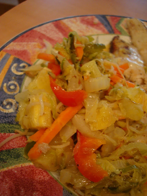 Caribbean Citrus & Veggie Stir Fry on plate