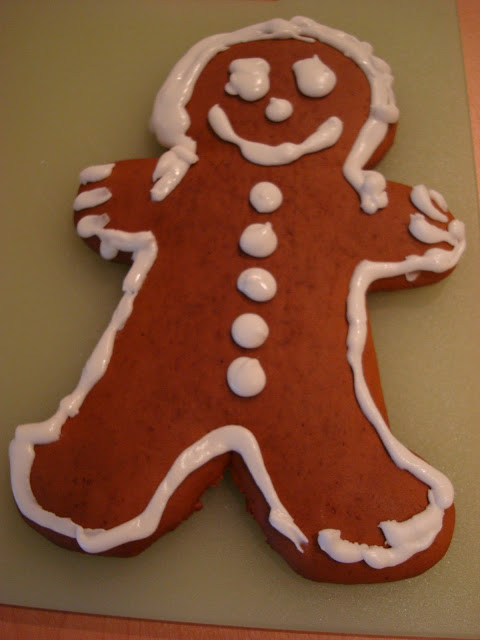 Close up of iced gingerbread man