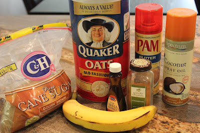 Ingredients to make Microwave Banana Oat Cakes