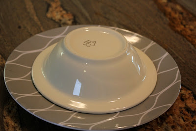 Bowl being inverted on plate