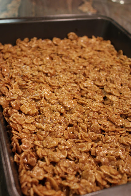 Close up of bars pressed in pan