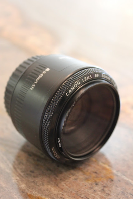 Side view of camera lens