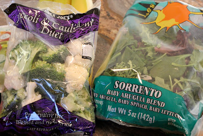Bag of Broccoli and Cauliflower Duet and Baby Arugula Blend