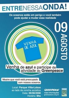 Greenpeace - Parque Villa Lobos - São Paulo, dia 9 de agosto às 9 horas