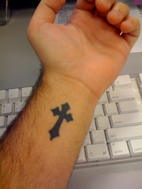cross tattoos on wrist for men. cross tattoos for women on wrist