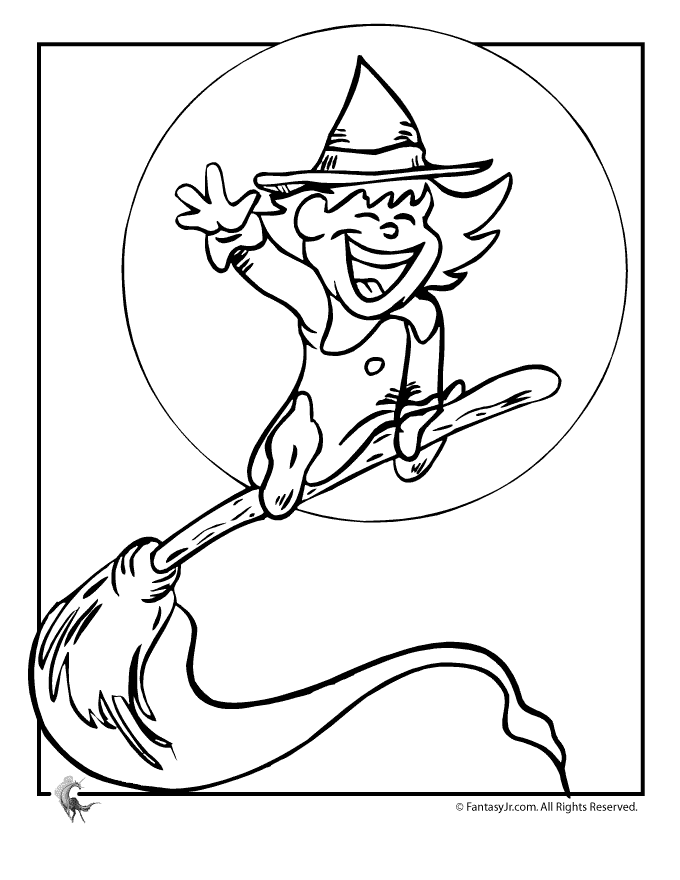 simple witch coloring pages - photo #10