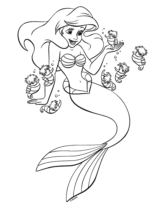 Litle Mermaid princess Coloring Pages