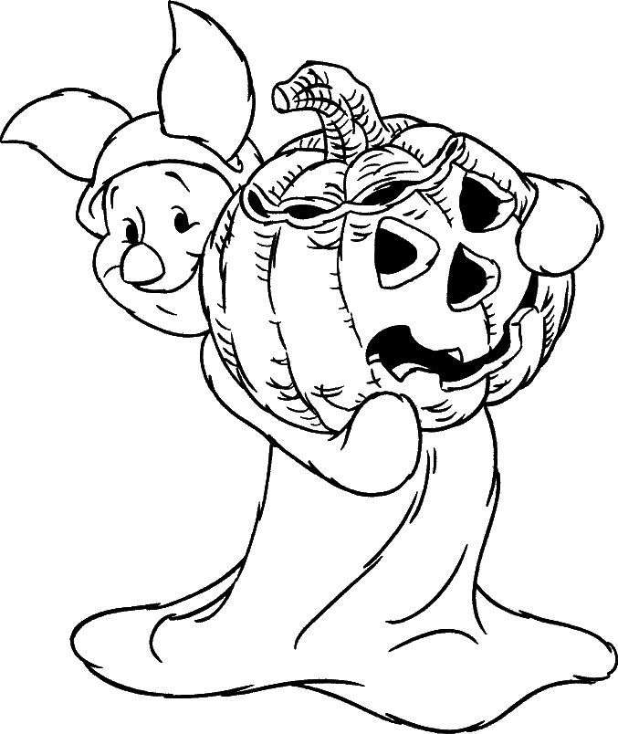 Disney Halloween Pumpkin Mickey Coloring Pages