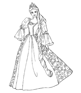 Disney Cartoon : Barbie Doll Princess Coloring Pages