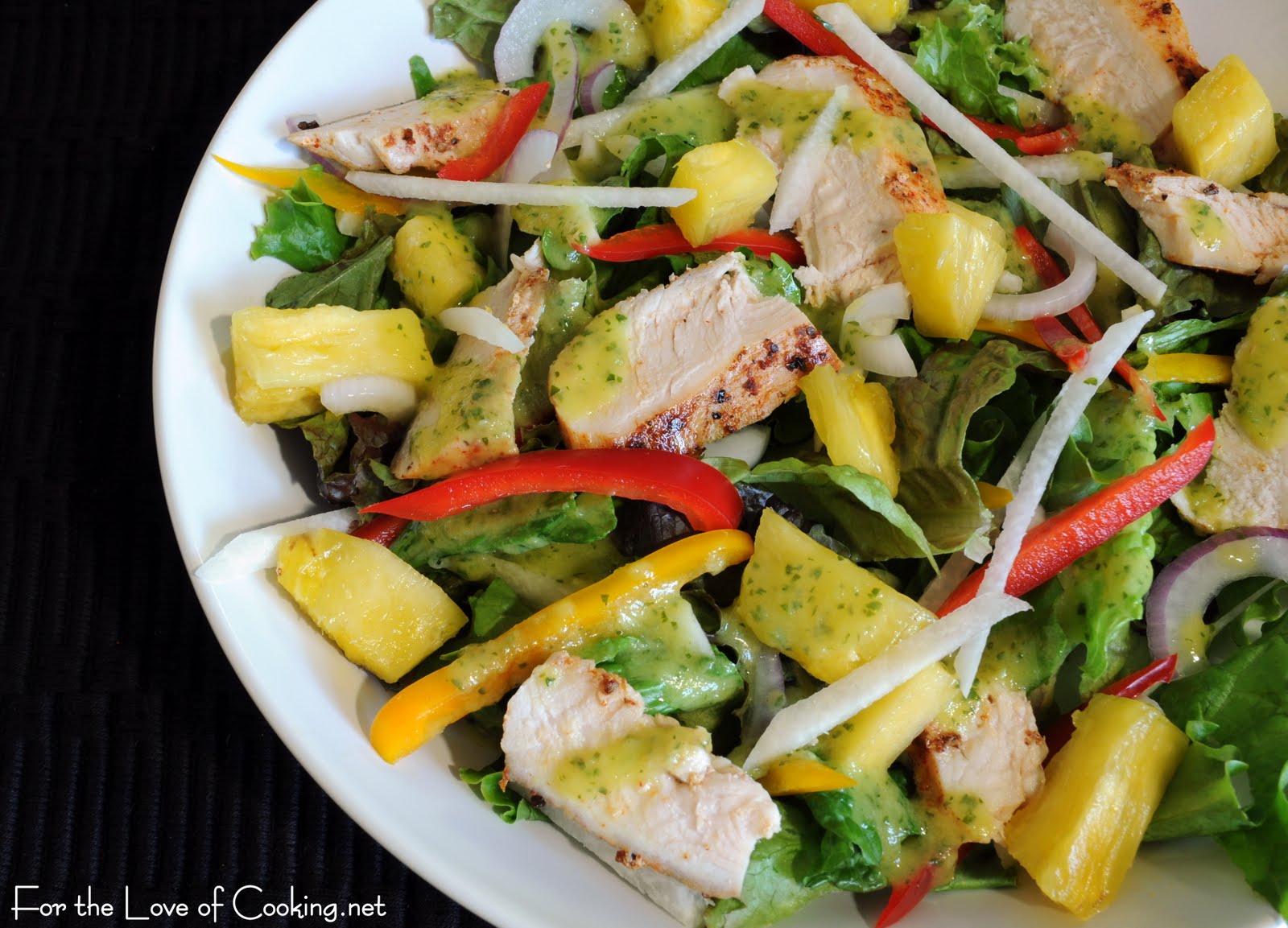 For the Love of Cooking: Grilled Chicken Salad with Spicy Pineapple ...