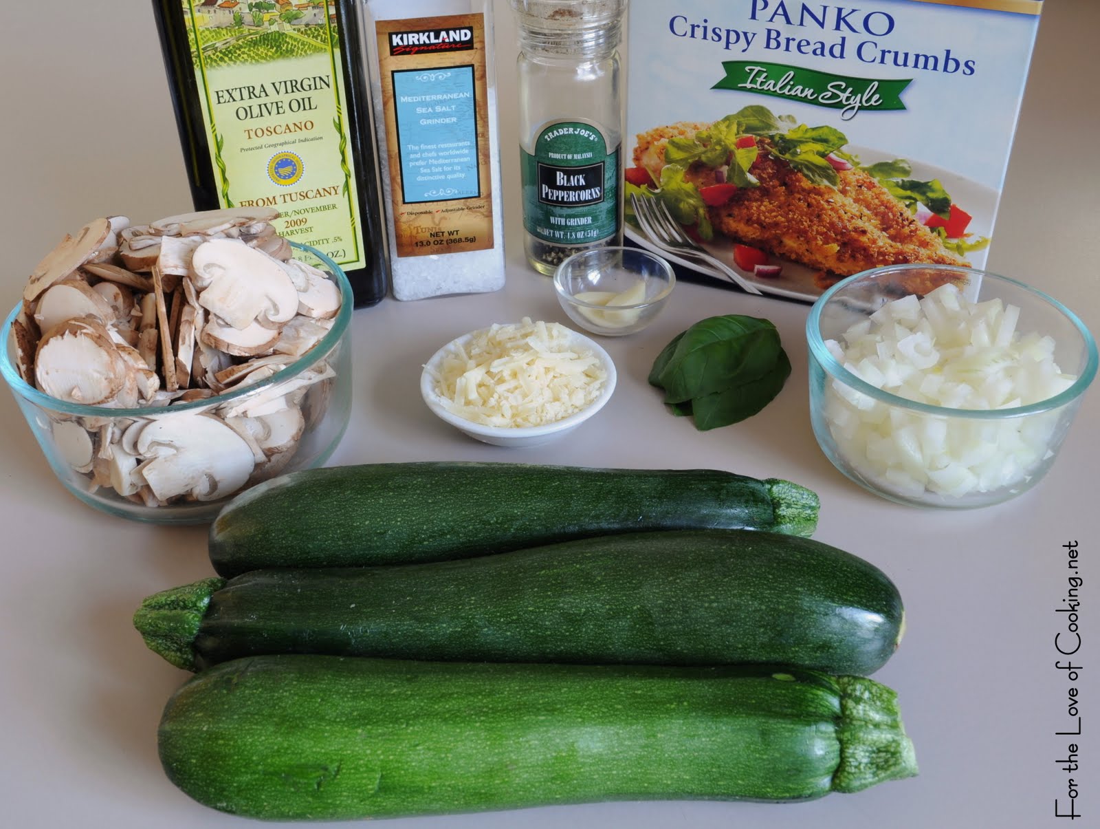 Mushroom Stuffed Zucchini with Parmesan Panko Topping For the Love of