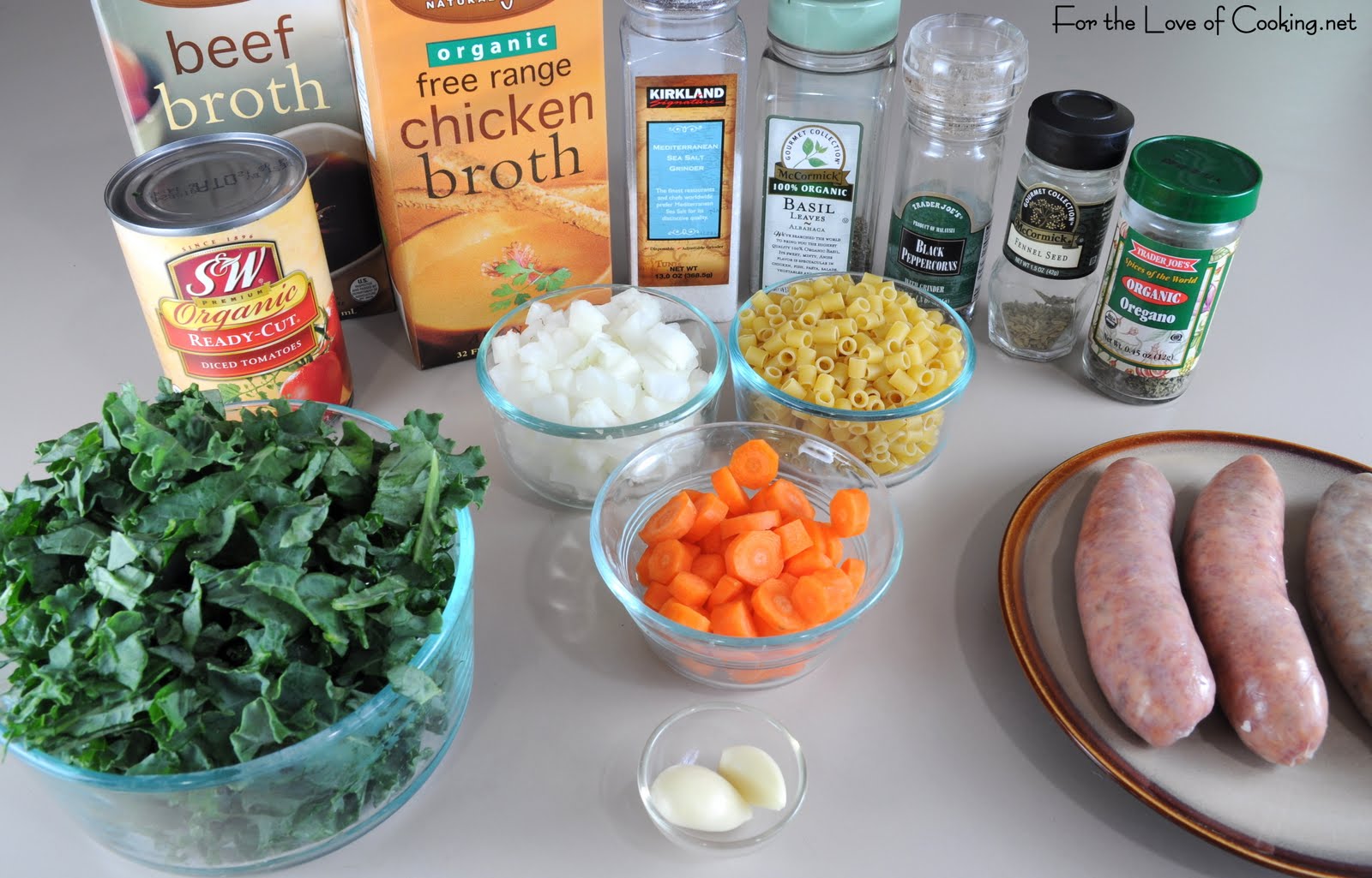 Turkey Italian Sausage, Kale, and Pasta Soup For the Love of Cooking