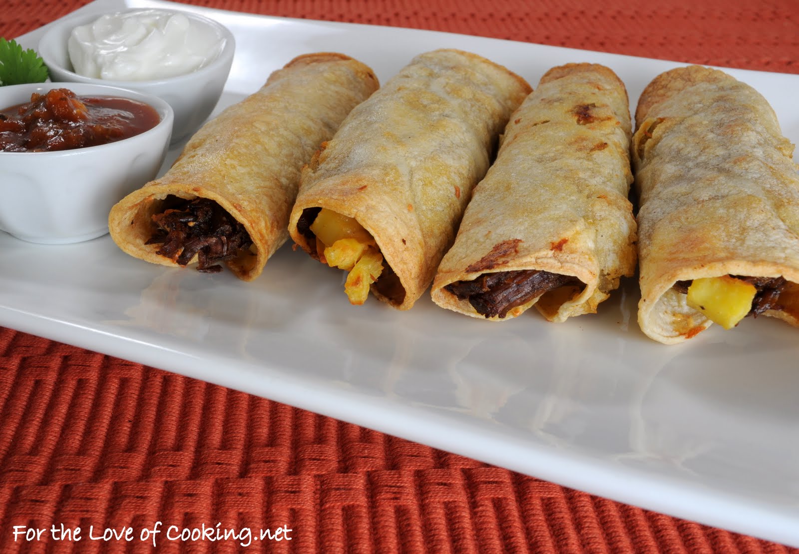 Shredded Beef and Sweet Potato Baked Taquitos For the Love of Cooking