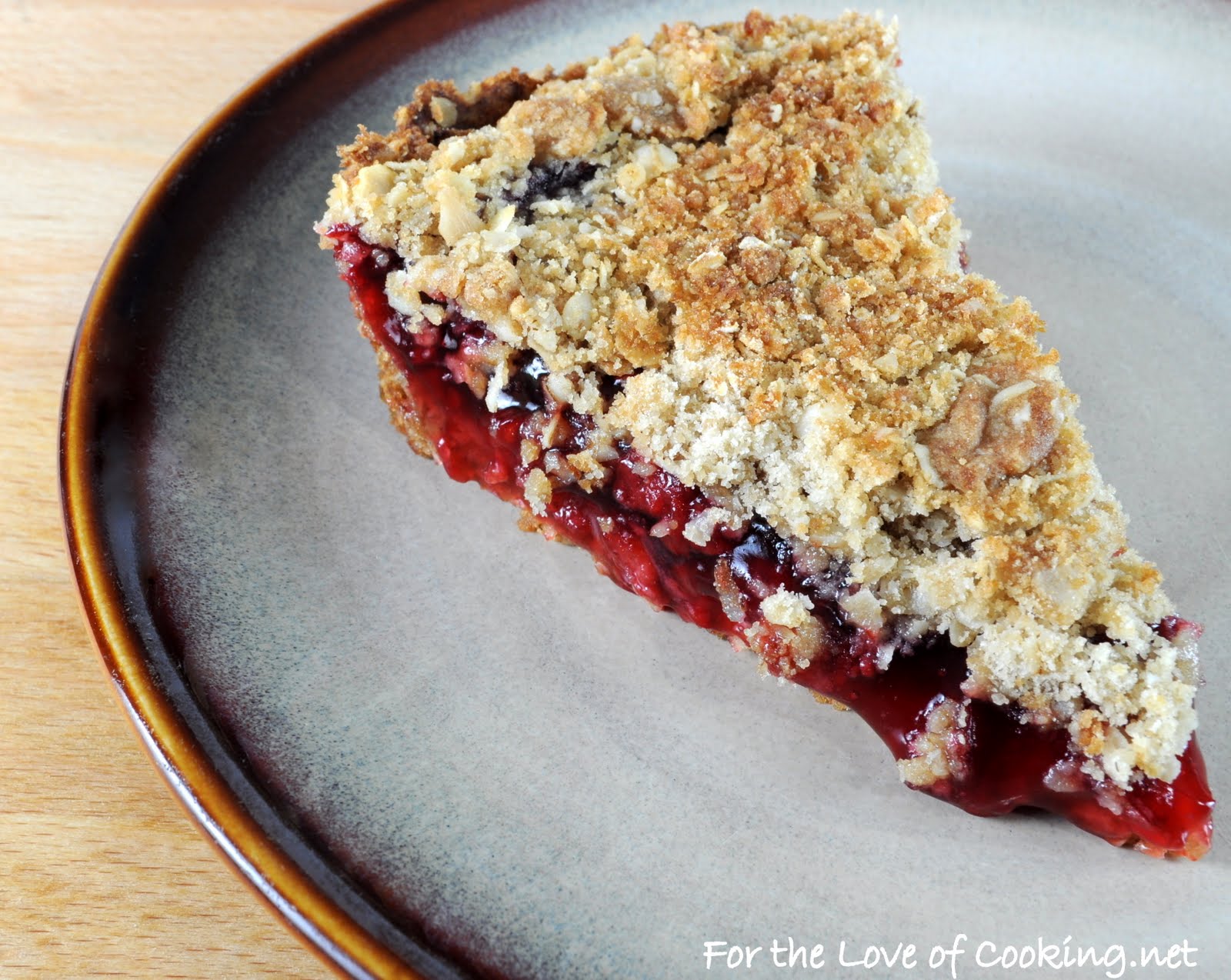 Raspberry Oatmeal Crumb Pie For the Love of Cooking