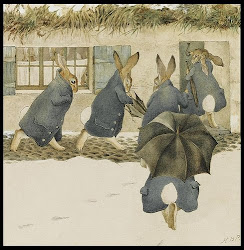 christmas beatrix potter rabbits party arrival rabbit peter watercolour bunny london bunnies watercolors sotheby illustration auctioned 2008