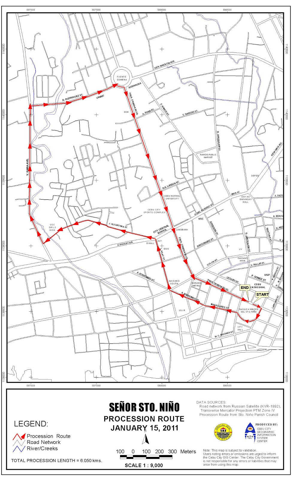 Sinulog Procession Route Map and Sinulog Grand Parade Route Map