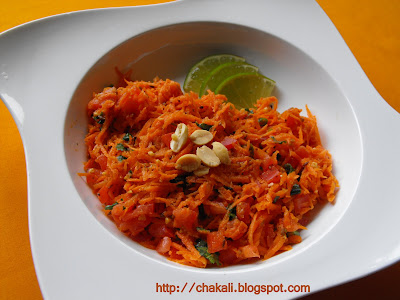 carrot salad, gajar kozambari, Vitamin A, how to make carrot salad, koshimbir, कोशिंबीर