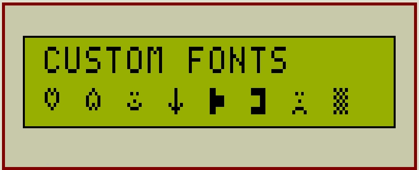 Universal Microcontroller: User defined lcd character
