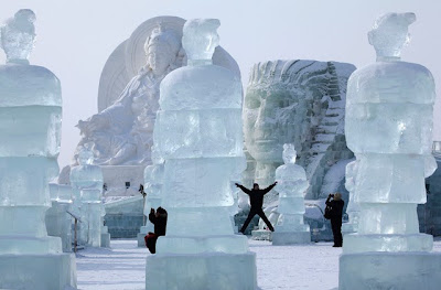 Esculturas incríveis de gelo e neve