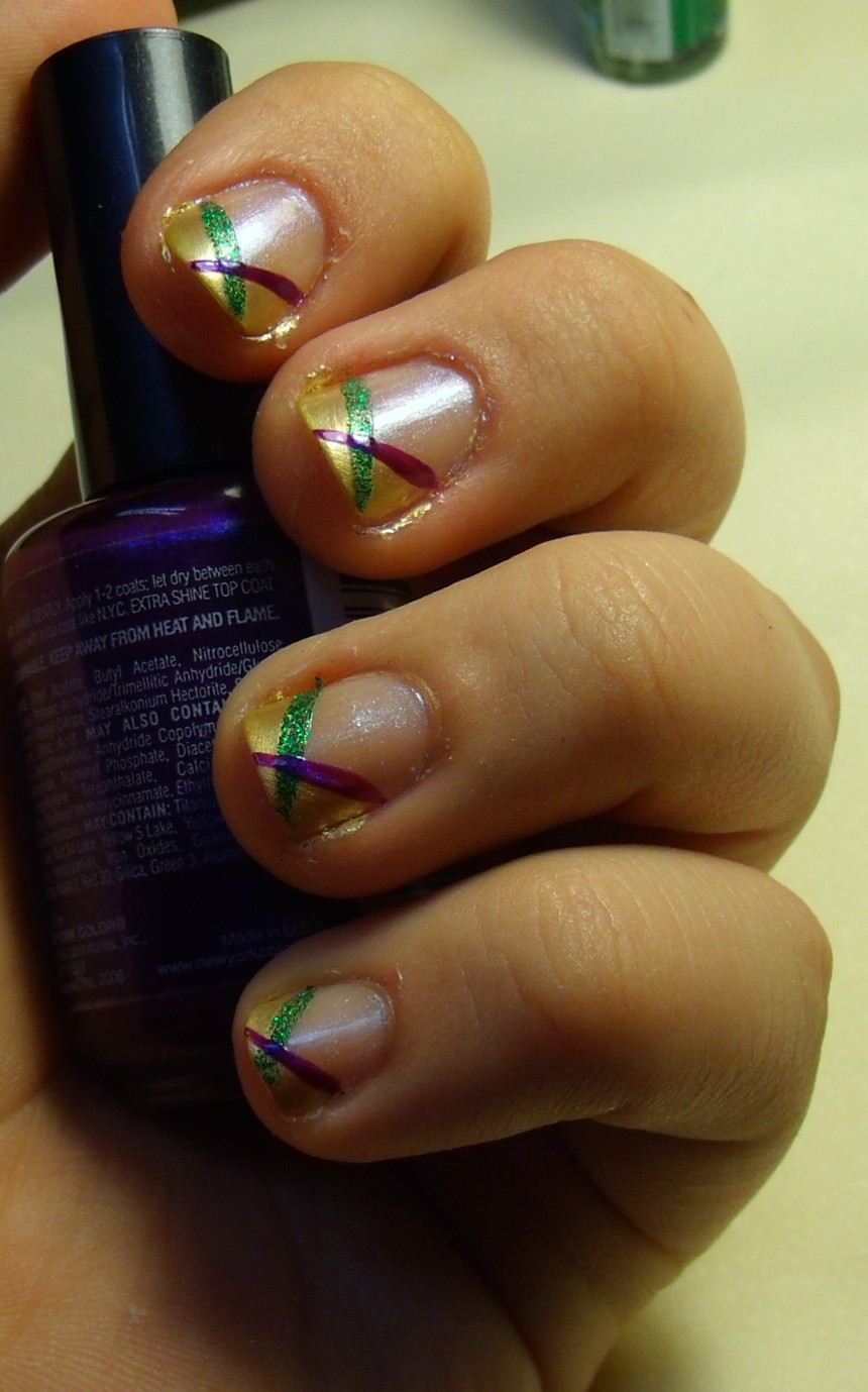 Kitsch Idiosyncrasies Mardi Gras Nails