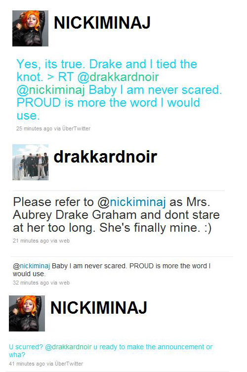 nicki minaj and drake married pictures. After all Drake loves Nicki