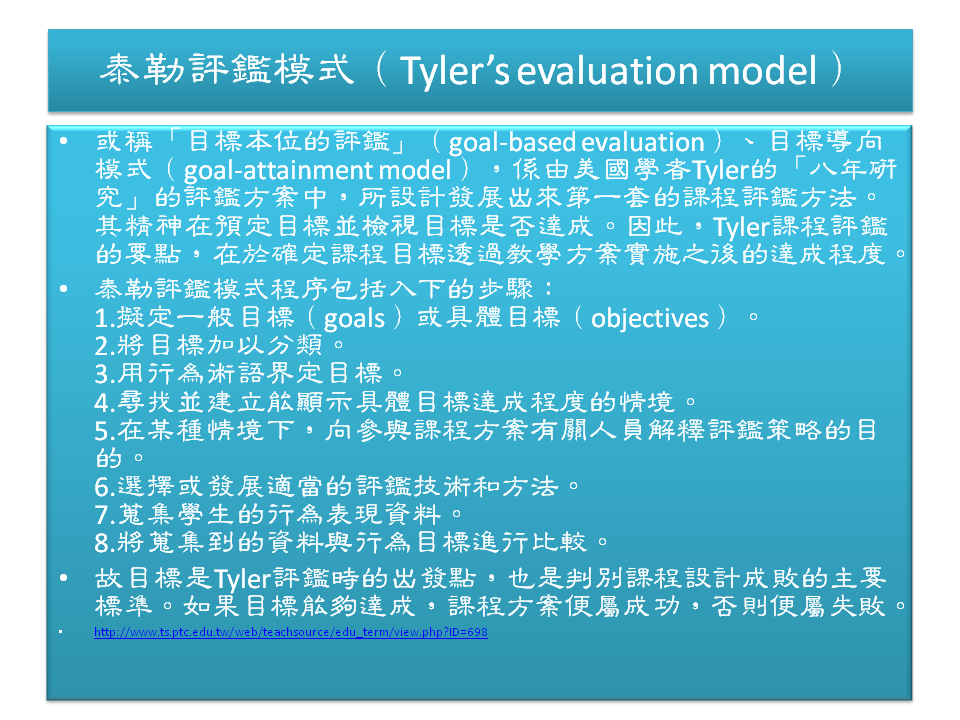 Tyler s Evaluation Model  tyler-s-evaluation-model