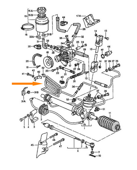 944 Foot To The Floor: Power Steering Location on a Porsche 944