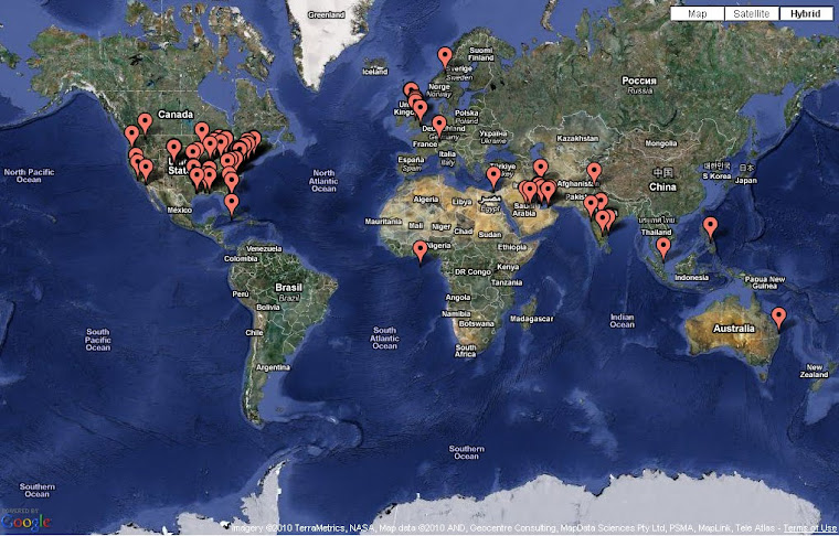 A map of my readers from 15 OCT 2010