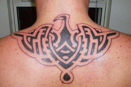 star tattoo on side of neck. Star Tribal Tattoo Gallery for