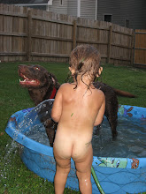 Olivia and Dixie Swimming!