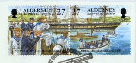 Postage Stamps Issued in 2001 Depicting the Grounding of HMS Emerald 28th August 1860