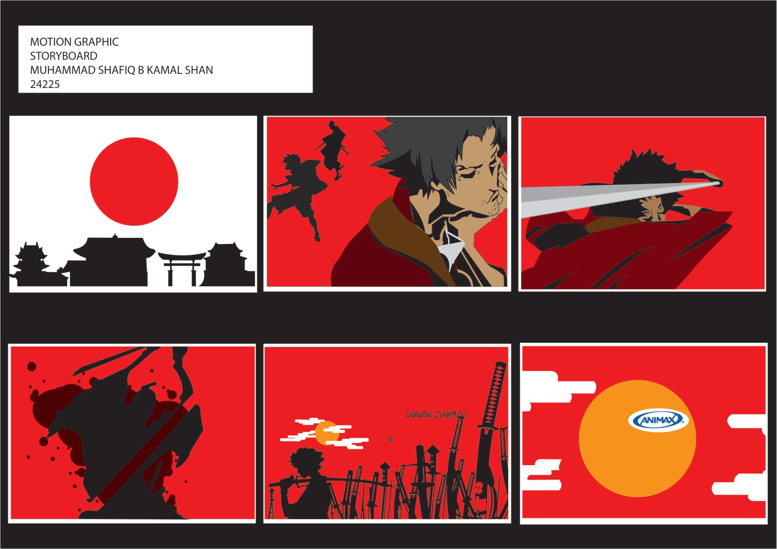 my photo and design motion graphic storyboard