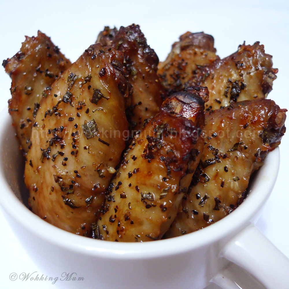 Let's get Wokking! Roasted Lemon Herb Wings Singapore Food Blog on