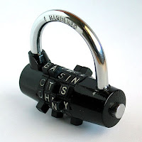 A combination lock with letters