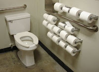 Toilet with multiple toilet rolls