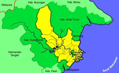 Gambar Peta Kutai Kartanegara Indonesia Dunia Malaysia