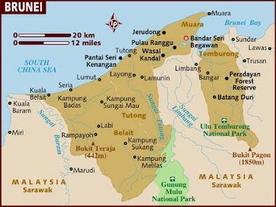 Peta Negara Brunei Darussalam Gambar Indonesia Diwarnai