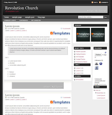 Revolution Church Blogger Skin