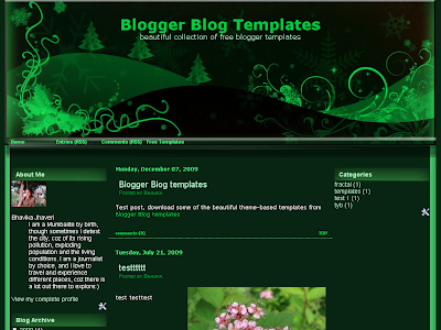 Green Christmas Blogger Theme